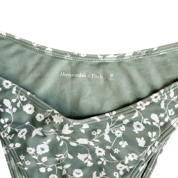Abercrombie & Fitch Sage Green Floral Bikini Bottoms size M Like New - Picture 4 of 5